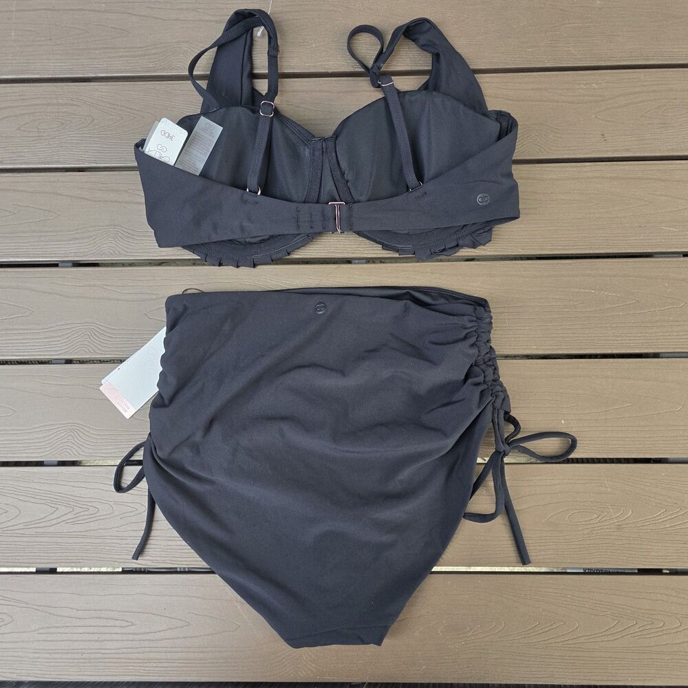 CALIA Women's Black 34dd Top & Side Tie High Rise Bikini Sz S New - Picture 2 of 3